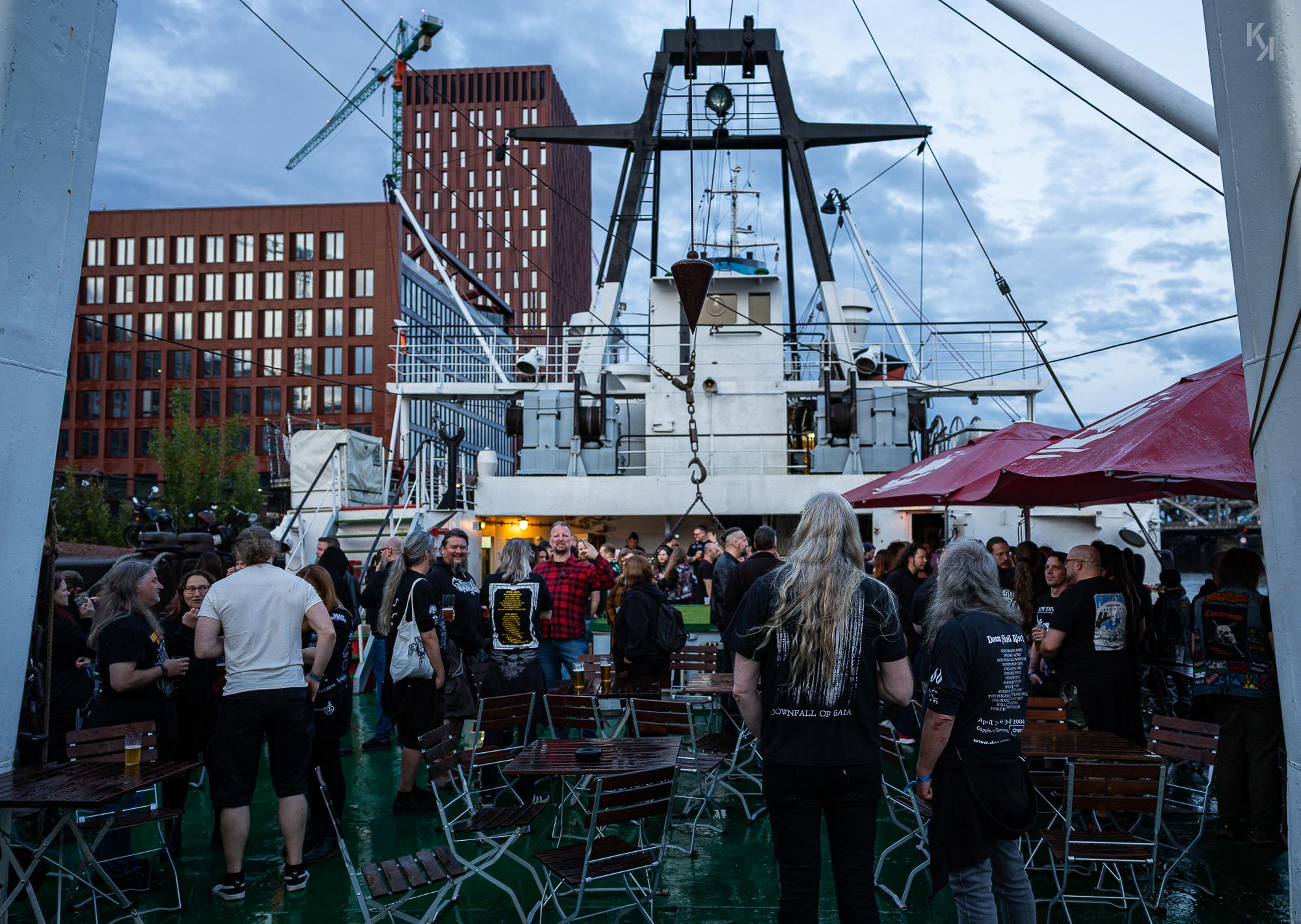 Auf dem Deck der MS Stubnitz