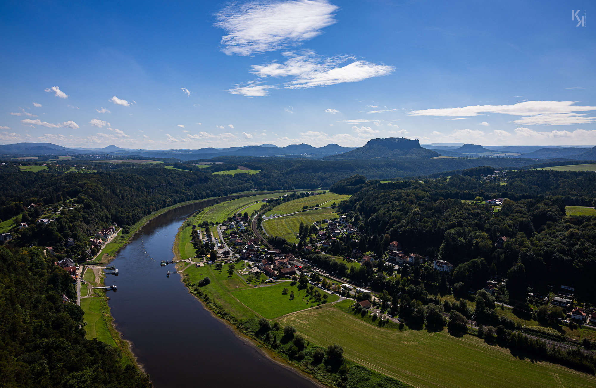 Blick von der Bastei Richtung elbaufwärts